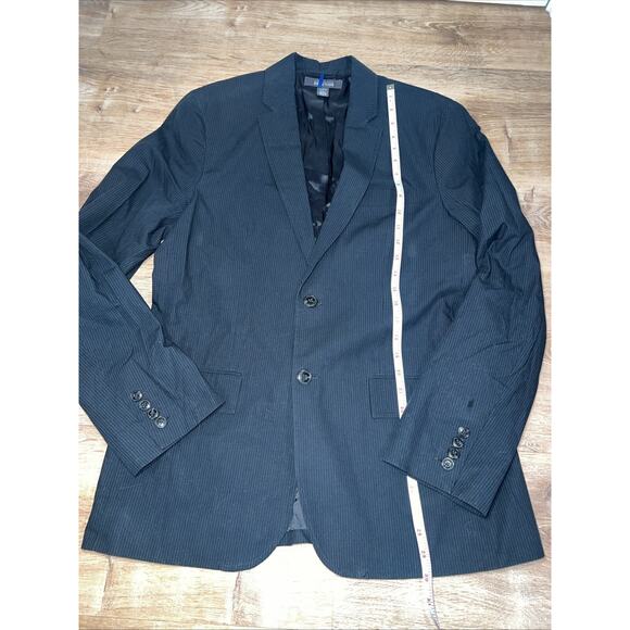 Kenneth Cole Reaction Black Pinstripe Suit Jacket Blazer Size M - Picture 1 of 9